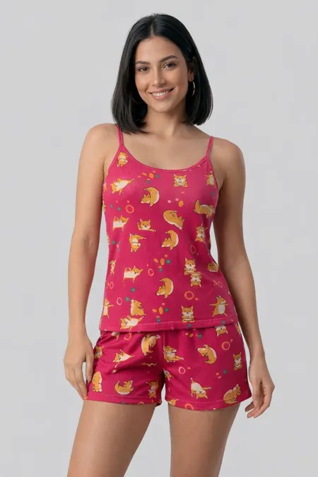 SHORT DOLL CANELADO-5240-ESTAMPADO (P.M.G)