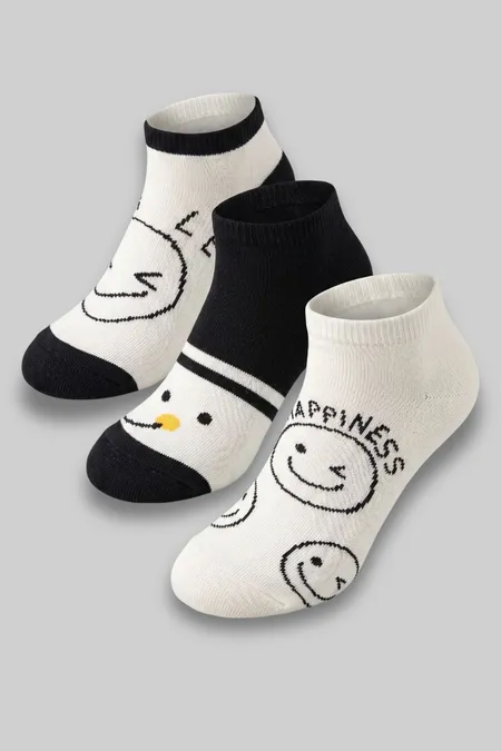 MEIA-2434-INFANTIL- KIT 03 PÇS (2/4, 4/6, 6/8, 8/10 ANOS)