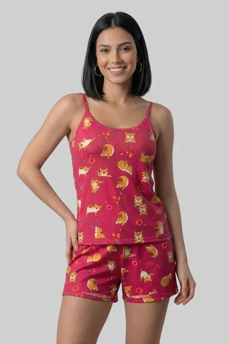 SHORT DOLL CANELADO-5240-ESTAMPADO (P.M.G)