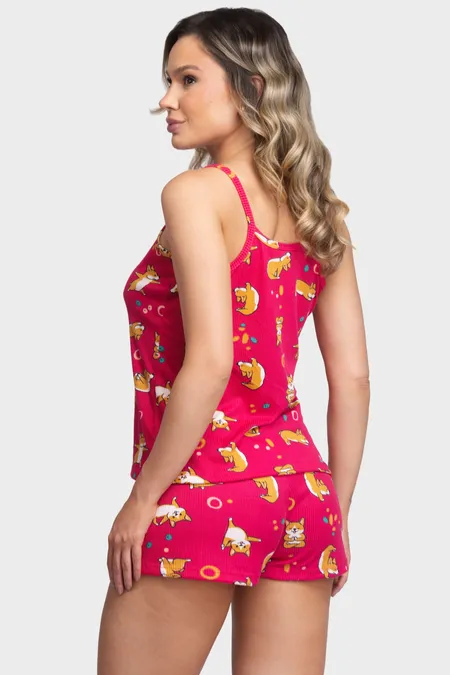 SHORT DOLL CANELADO-5240-ESTAMPADO (P.M.G)