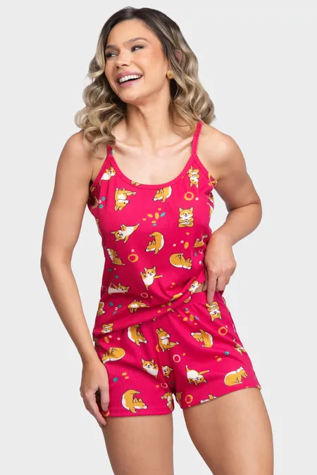 SHORT DOLL CANELADO-5240-ESTAMPADO (P.M.G)