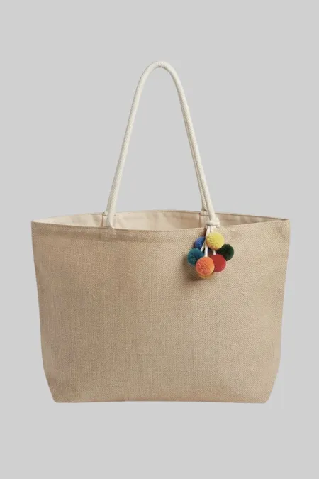BOLSA PRAIA-3506-LISTRA BRILHO FOLHAGEM (U)